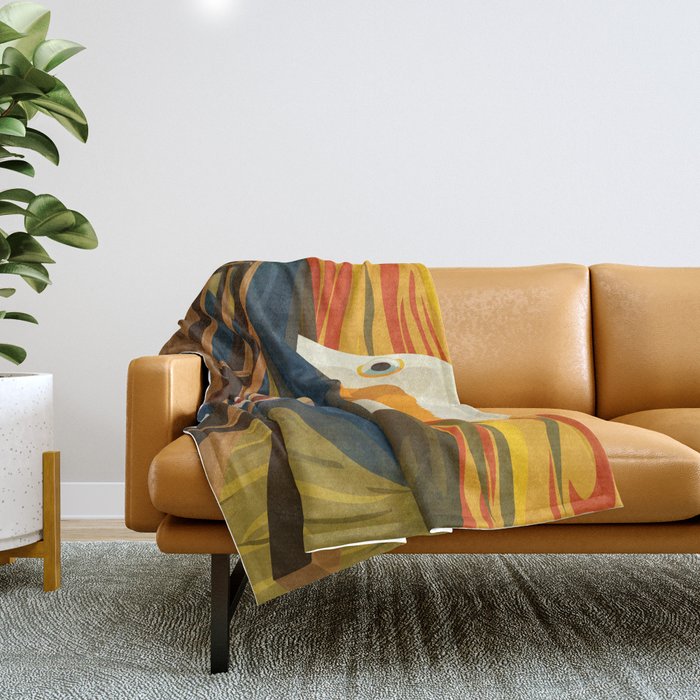 The Honk - The Scream Parody | Goose MEME Throw Blanket Gallery Image 1
