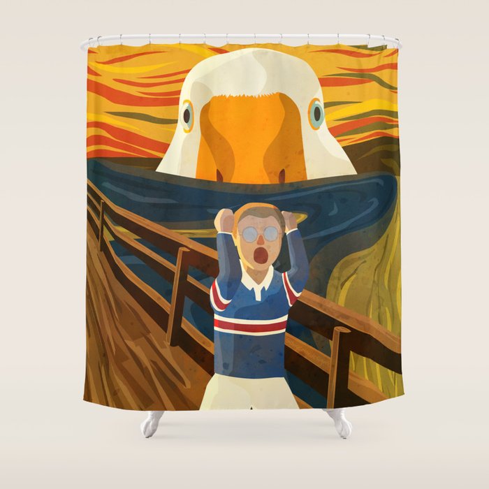 The Honk - The Scream Parody | Goose MEME Shower Curtain Gallery Image 1