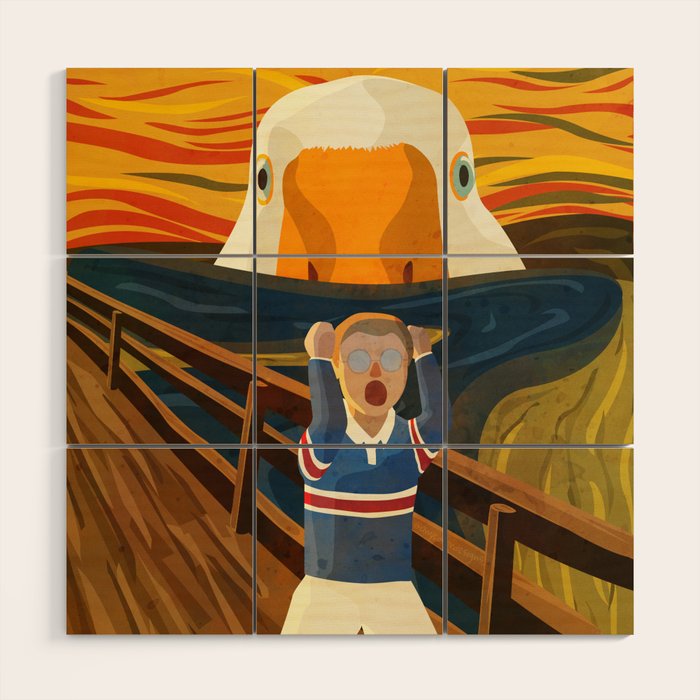 The Honk - The Scream Parody | Goose MEME Wood Wall Art Gallery Image 1
