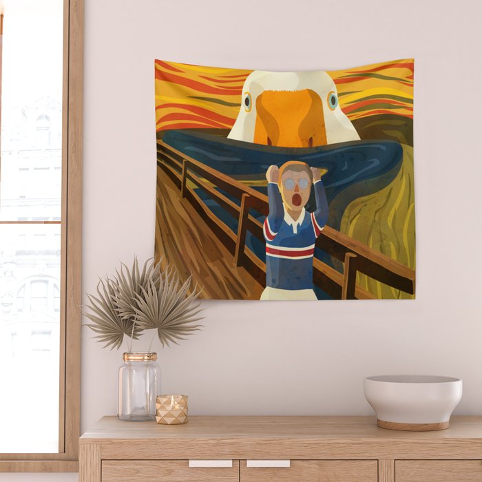 The Honk - The Scream Parody | Goose MEME Wall Tapestry Gallery Image 2