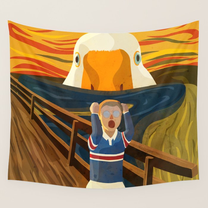 The Honk - The Scream Parody | Goose MEME Wall Tapestry Gallery Image 4
