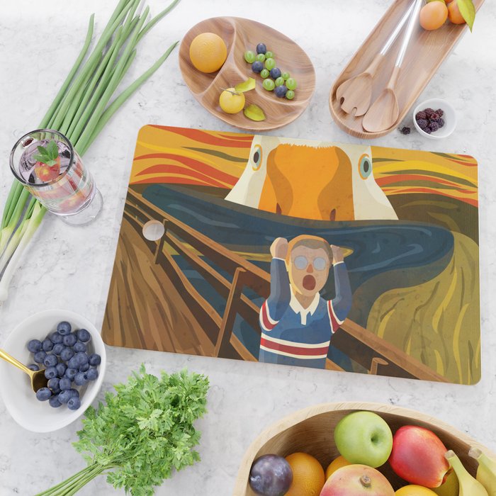 The Honk - The Scream Parody | Goose MEME Cutting Board Gallery Image 2