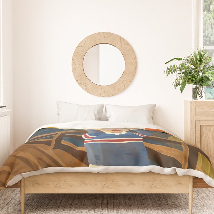 The Honk - The Scream Parody | Goose MEME Duvet Cover Gallery Image 3