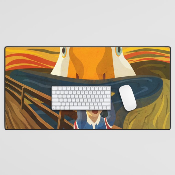 The Honk - The Scream Parody | Goose MEME Desk Mat Gallery Image 1