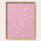 Taurus Zodiac Star Constellation Line Art Soft Pink Serving Tray Gallery Image 1