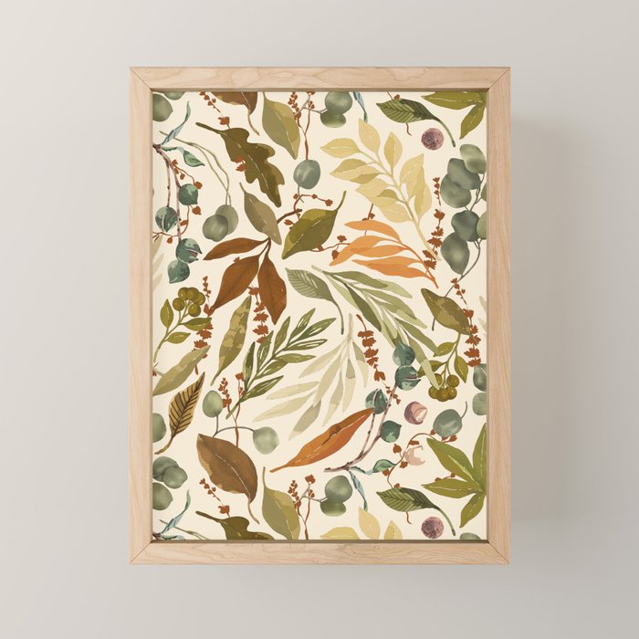 Fall leafy nature B Mini Art Print Gallery Image 1