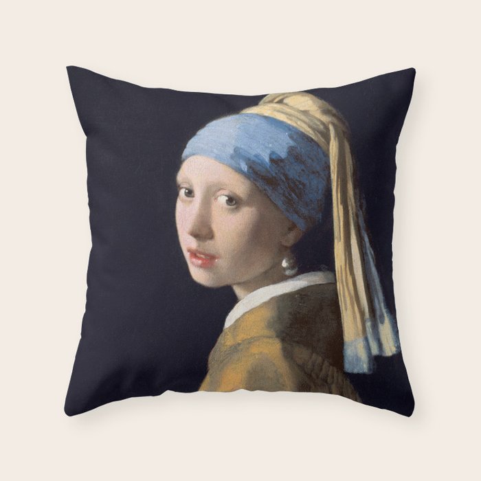 Girl with a Pearl Earring Throw Pillow Gallery Image 1