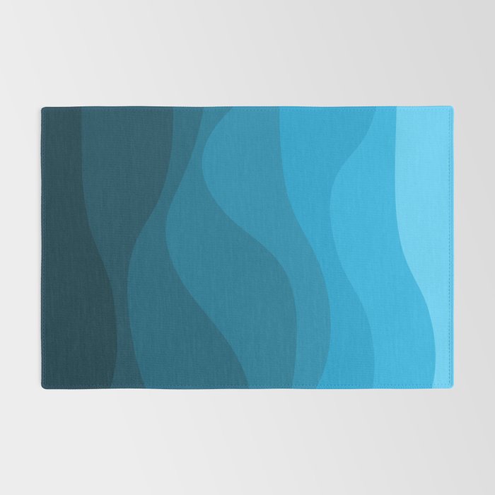 Blue wavy ocean Rug Gallery Image 2