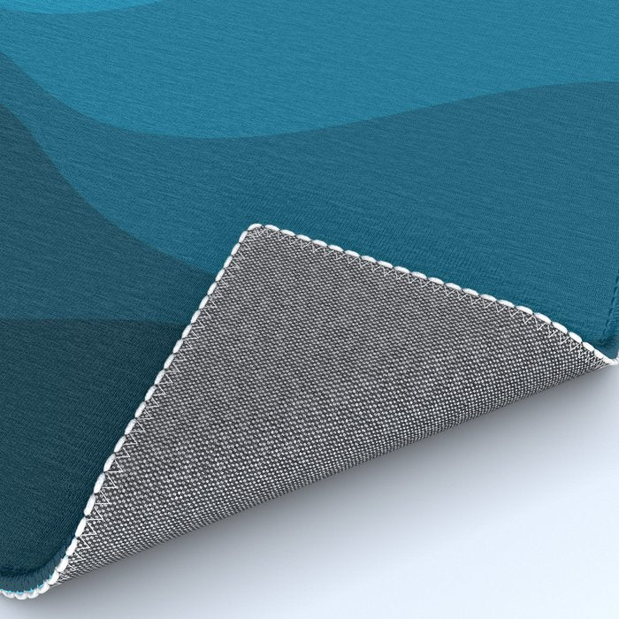 Blue wavy ocean Rug Gallery Image 4