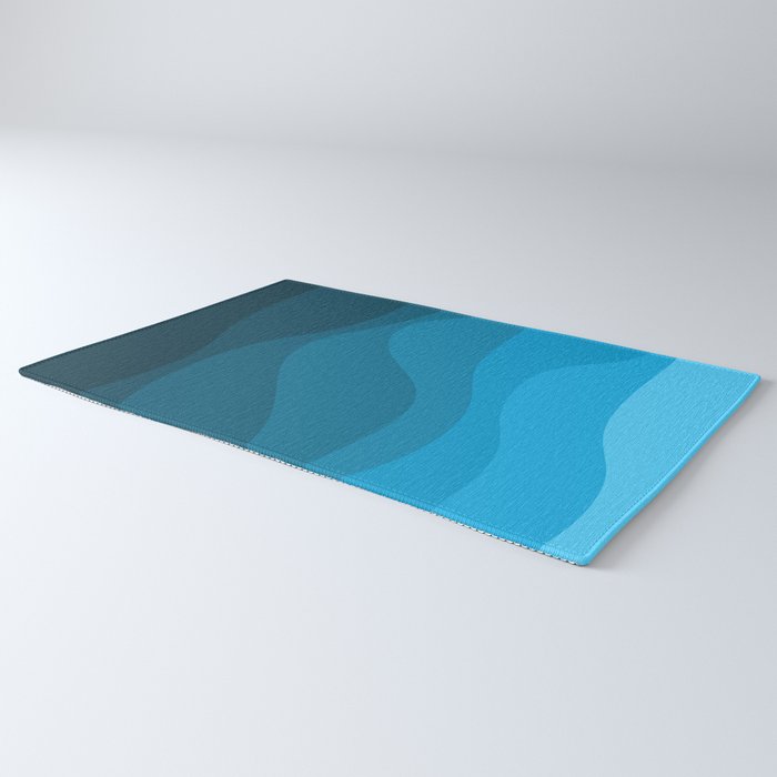 Blue wavy ocean Rug Gallery Image 3