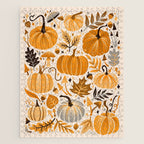 Pumpkin Confetti - Orange on Cream Jigsaw Puzzle Gallery Image 1