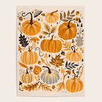 Pumpkin Confetti - Orange on Cream Poster Gallery Image 4