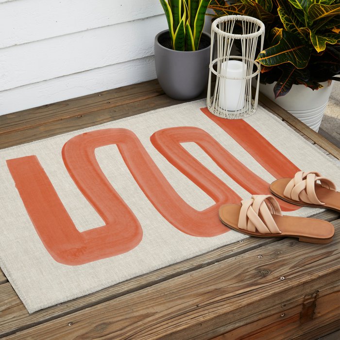 Orange Ghost Road  Outdoor Rug Gallery Image 2