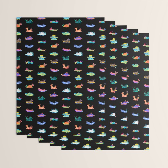 Sea slug - black Wrapping Paper Gallery Image 3