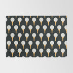 Golf Ball & Tee Pattern (Black) Rug Gallery Image 2