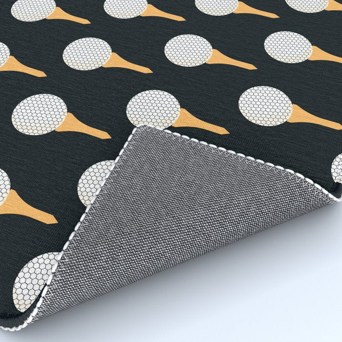 Golf Ball & Tee Pattern (Black) Rug Gallery Image 4