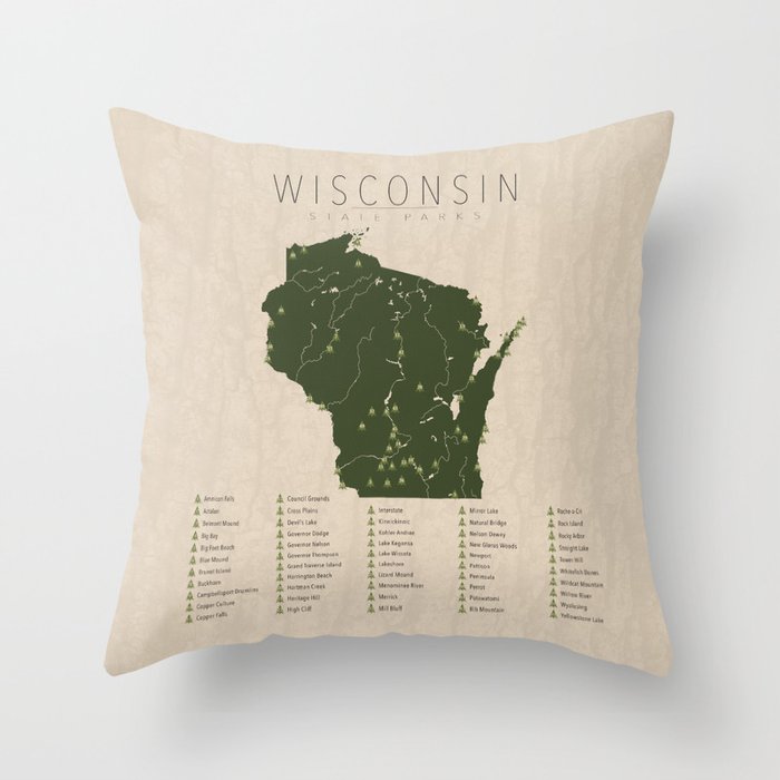 Wisconsin Parks Throw Pillow Gallery Image 6