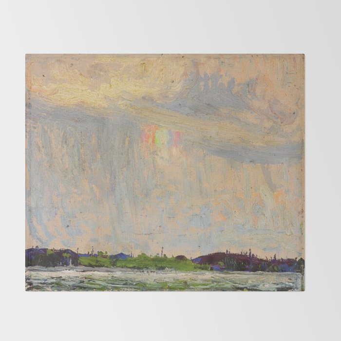 Tom Thomson Misty Sky c. 1913-1914 Canadian Landscape Artist Throw Blanket Gallery Image 2