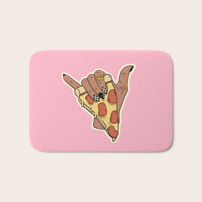 PIZZA SHAKA (DARK) Bath Mat Gallery Image 1