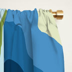 Blue Flowers and Green Leaves Window Curtain Gallery Image 2