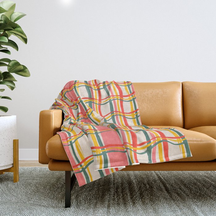 Wavy Plaid Throw Blanket Gallery Image 1
