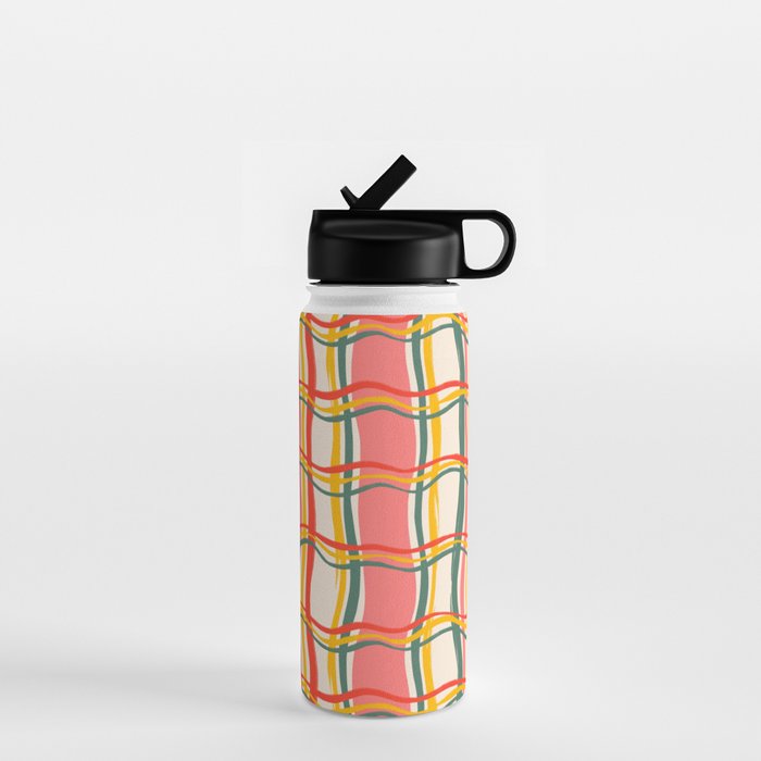Wavy Plaid Water Bottle Gallery Image 1