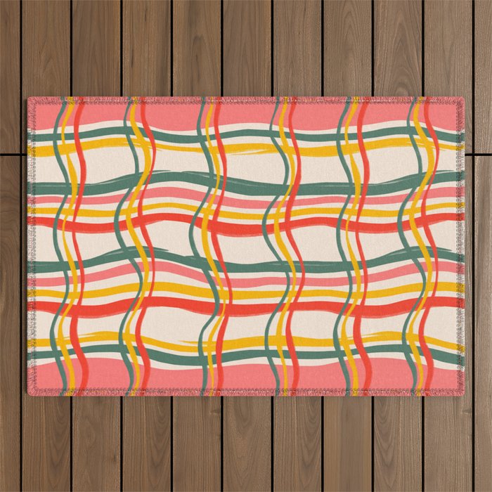 Wavy Plaid Outdoor Rug Gallery Image 1