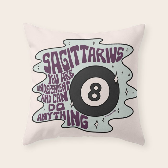 Sagittarius Magic 8 Ball Throw Pillow Gallery Image 6
