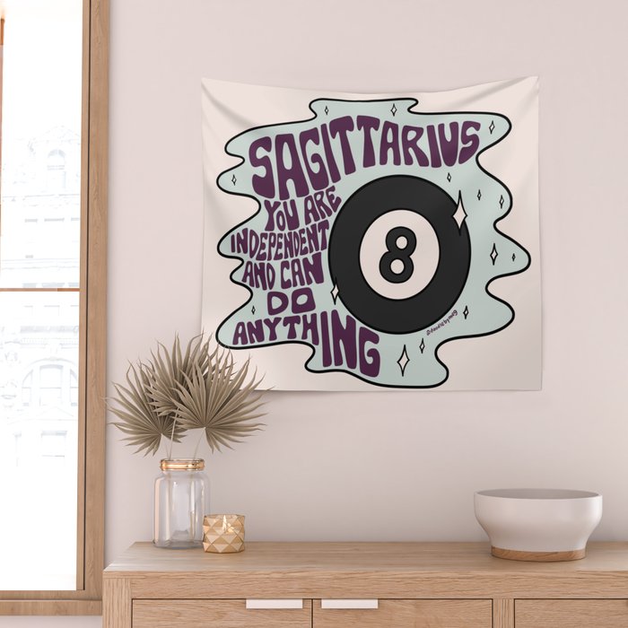 Sagittarius Magic 8 Ball Wall Tapestry Gallery Image 2