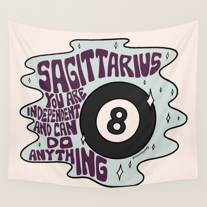 Sagittarius Magic 8 Ball Wall Tapestry Gallery Image 4
