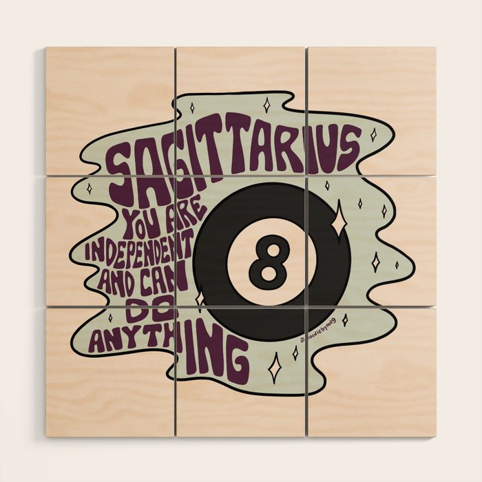 Sagittarius Magic 8 Ball Wood Wall Art Gallery Image 1
