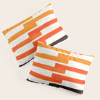 Orange & Black Geometric Minimal Mid Century Modern Lightning Bolt Pattern Watercolor Art Pillow Sham Gallery Image 3