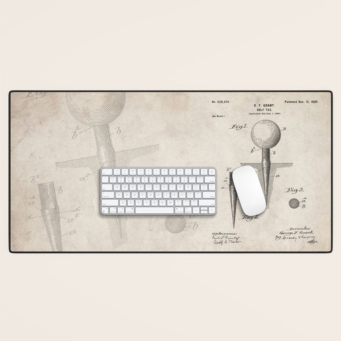 Golf Tee Patent - Golfing Tee Art - Antique Desk Mat Gallery Image 1