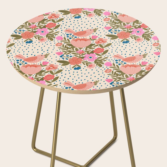 Folk Floral Bird  Side Table Gallery Image 2