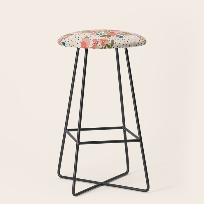 Folk Floral Bird  Stool Gallery Image 1