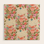 Folk Floral Bird  Wood Wall Art Gallery Image 1