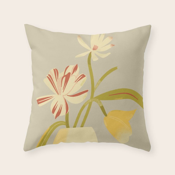 Bouquet of decorative flowers Throw Pillow Gallery Image 1