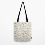 Botanical Woodcut - floral daisies, ditsy woodcut, boho, fall, autumn, flowers Tote Bag Gallery Image 2