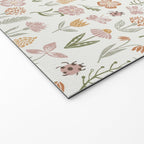 Botanical Woodcut - floral daisies, ditsy woodcut, boho, fall, autumn, flowers Welcome Mat Gallery Image 2