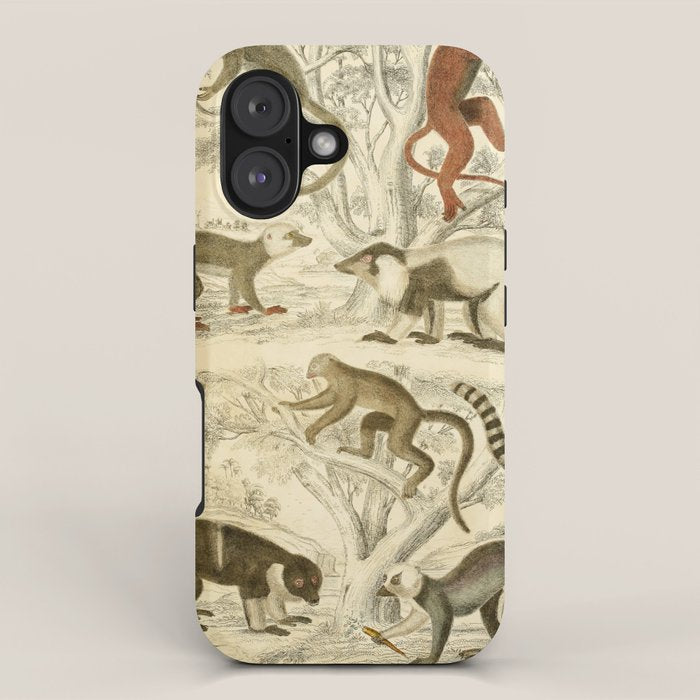 Lemurs from "The Edinburgh Journal" (1835) iPhone Case Gallery Image 1