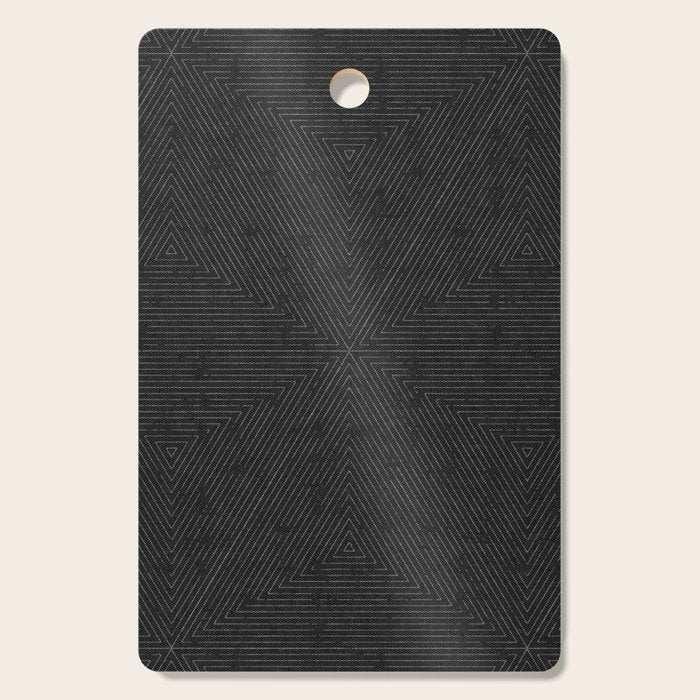 boho triangle stripes - charcoal Cutting Board Gallery Image 1