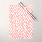 Pink, Boho, Abstract, Herringbone Pattern Wrapping Paper Gallery Image 1