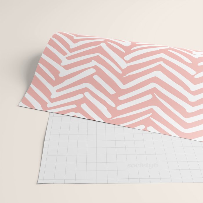 Pink, Boho, Abstract, Herringbone Pattern Wrapping Paper Gallery Image 2