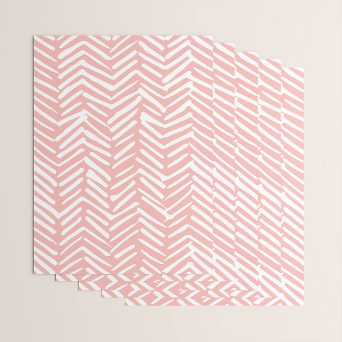 Pink, Boho, Abstract, Herringbone Pattern Wrapping Paper Gallery Image 3