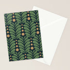 Green and Navy Botanical Scalloped Art Deco Pattern Stationery Card Gallery Image 2