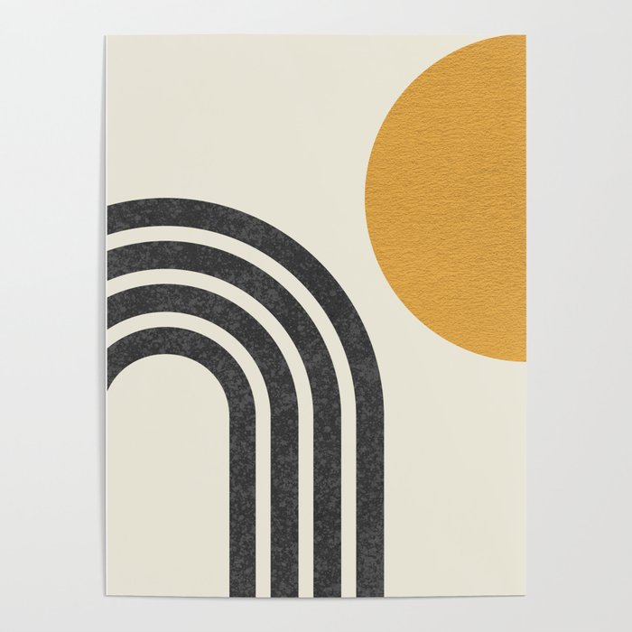 Mid century modern Sun and Rainbow Poster Gallery Image 4