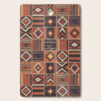 Geometric Tribal Patchwork Rug Design Cutting Board Gallery Image 1