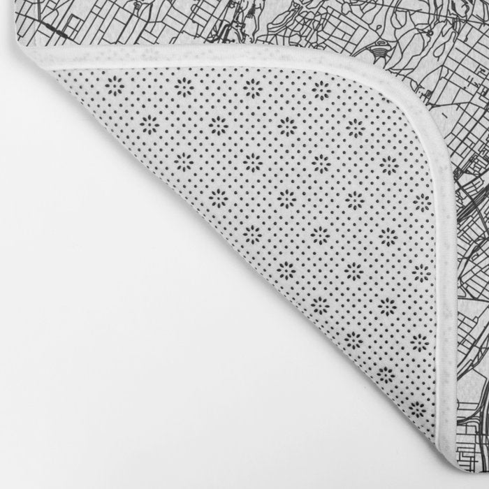 Montreal White Map Bath Mat Gallery Image 2