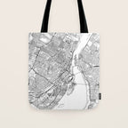 Montreal White Map Tote Bag Gallery Image 1