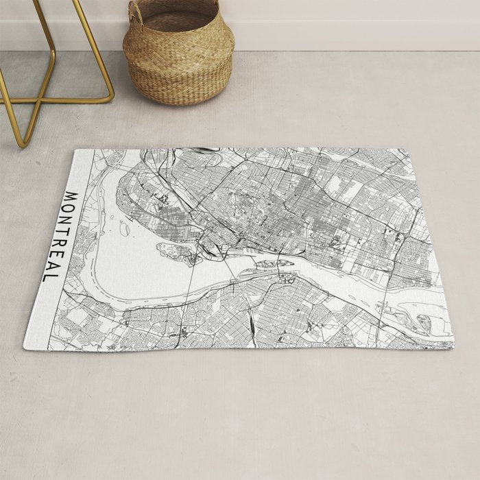 Montreal White Map Rug Gallery Image 1